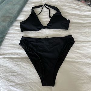 Black high waist cheeky bikini NWT